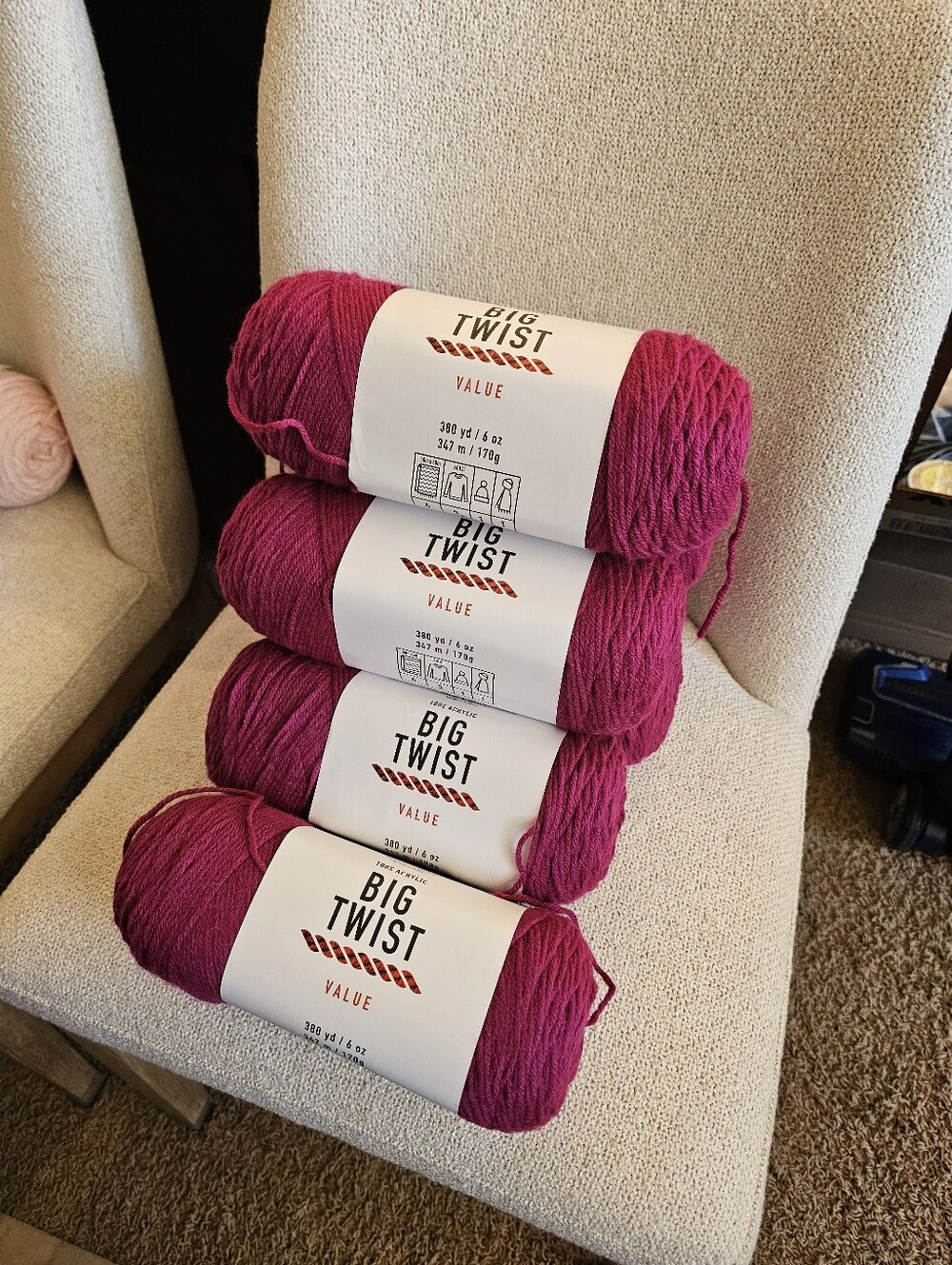 NWT Bundle Of 3 Skeins Big Twist Value Yarn - Plum